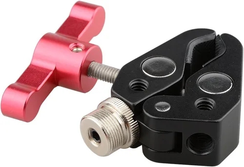 Vista 6 de CAMVATE Super Clamp - 1673 - Pinza de alicates de cangrejo con tornillo de conversión de 1/4 a 5/8 pulgadas (mango en T rojo)