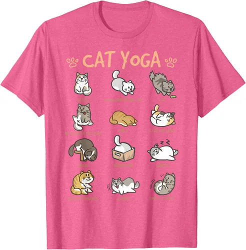 Vista 42 de Cat Yoga Poses Cats Practicing Mindfulness Meditación Kitten - Camiseta, Negro, S