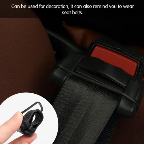 Vista 4 de Fundas de hebilla para cinturón de seguridad para automóvil, 2 fundas universales para clips para cinturón de seguridad, protector de hebilla