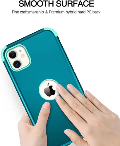 Vista 8 de BENTOBEN Funda para iPhone 11, Uso Intensivo 2 en 1 Protección Completa Rugosa a Prueba de Golpes Híbrida Parachoques de PC Duro Cubierta Protectora