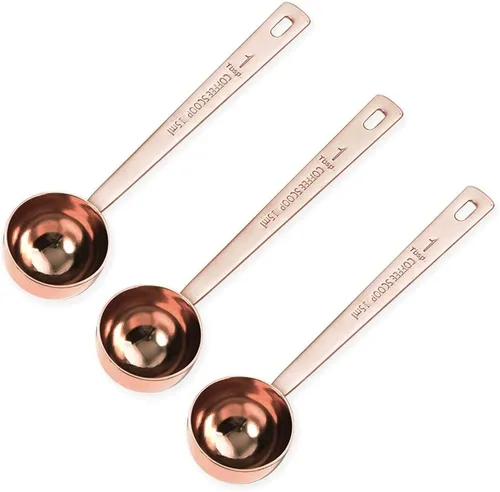 Vista 9 de Juego de 4 cucharas de café doradas de acero inoxidable, 2 unidades, 1 cucharada (0.5 fl oz) y 2 unidades, 1 cucharada (1 cucharada de 1.0 fl oz)