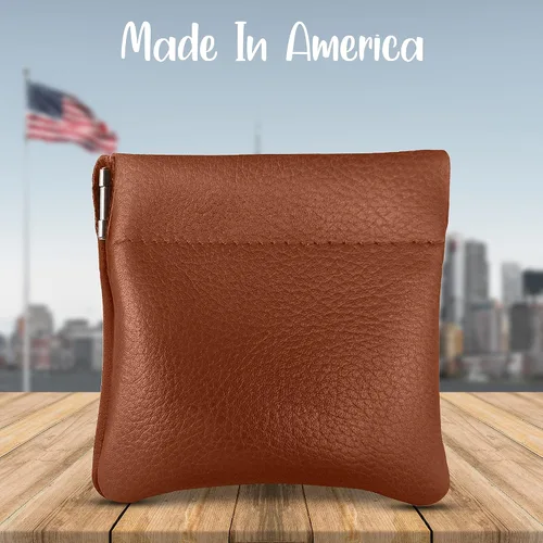 Vista 75 de Monedero clásico a presión, de cuero, para hombre de Nabobb, negro