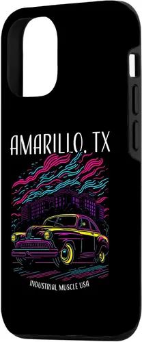 Vista 2 de iPhone 15 Amarillo TX Industrial Muscle USA Classic Hotrod Car Design Case