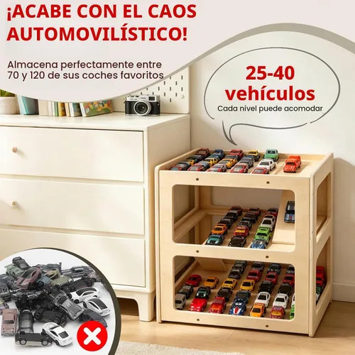 Vista 3 de Organizador de almacenamiento de madera para garaje, compatible con Hot