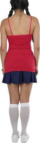 Vista 3 de ToBeInStyle Camisola larga de algodón para niña con sujetador de entrenamiento integrado Sencillo: Bold Red