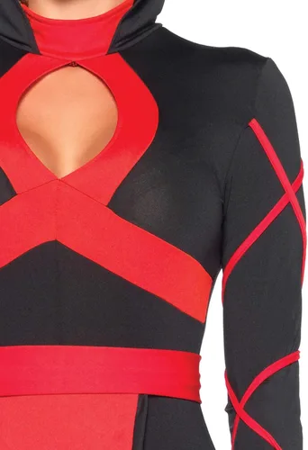 Vista 2 de Leg Avenue - Conjunto sensual de ninja dragón para mujeres con enterizo y máscara disfraz para Halloween