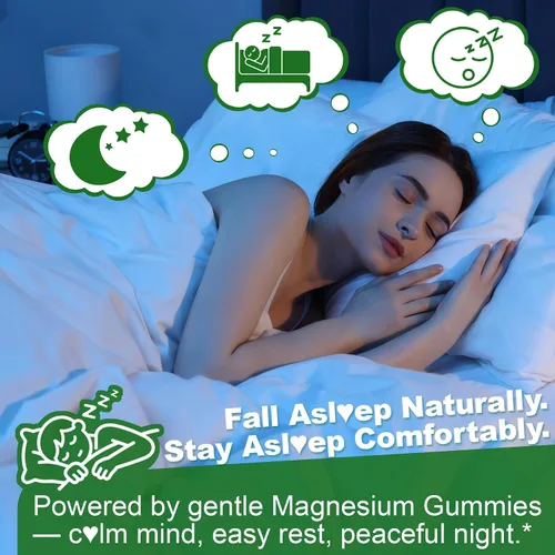 Vista 4 de Gomitas liposomales de carbonato de magnesio de 500 mg - Suplemento de magnesio con Ashwagandha, L-teanina, calcio y vitamina D3 para apoyo muscular
