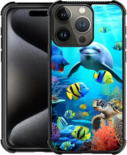 Vista 370 de Funda compatible con iPhone 15, diseño de elefantes africanos, diseño increíble a prueba de golpes, antiarañazos, carcasa trasera de policarbonato