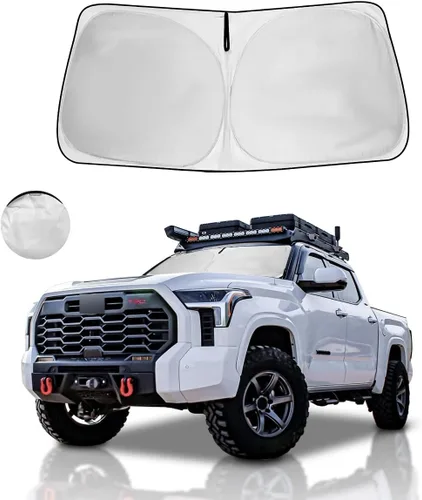 Vista 22 de Parasol para parabrisas, 4 capas, parasol para ventana delantera, bloquea los rayos UV, mantiene el automóvil más fresco