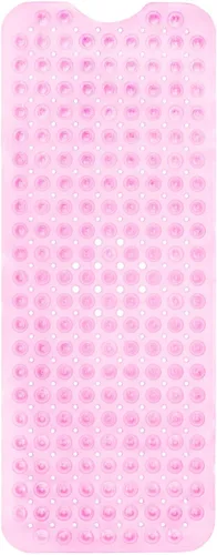 Vista 39 de ENKOSI Tapete de baño antideslizante, extra largo de 40 x 16 pulgadas, tapete antideslizante grande para bañera y ducha con ventosas y agujeros