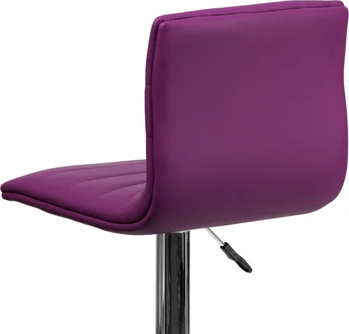 Vista 61 de Flash Funiture silla de bar ajustable con base cromada, Vinilo, Gris