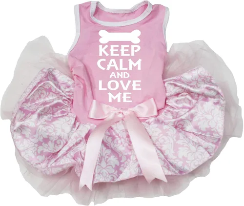 Vista 7 de Petitebella Keep Calm and Love Me - Vestido para cachorro (negro/dorado, talla XS)