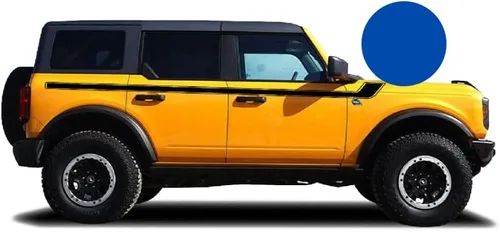 Vista 5 de Calcomanía de rayas de hockey retro (negro brillante, vinilo), compatible con Ford Bronco 2020-2024, 4 puertas, material impermeable