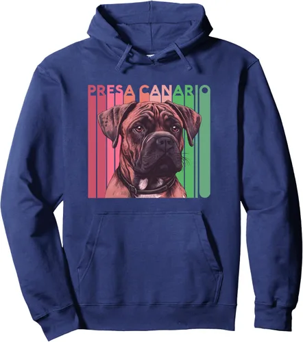 Vista 6 de Presa Canario Dog Retro Mama Papa Mom Dad Pet Lover Breed Pullover Hoodie