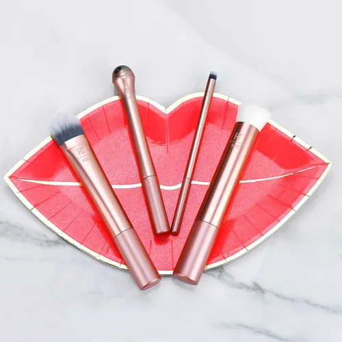 Vista 5 de Real Techniques Prep and Prime - Juego de brochas de maquillaje, ideal para exfoliar y aplicar imprimaciones, hidratantes y sueros, herramientas