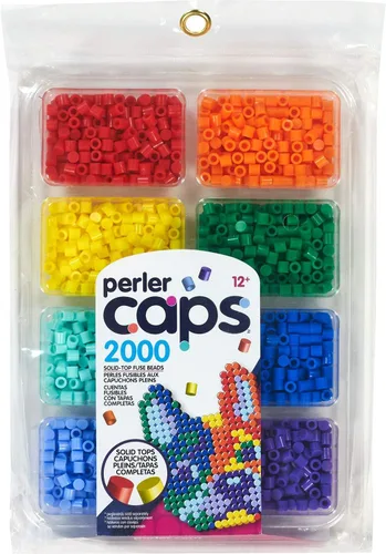 Vista 4 de Perler Bandeja de cuentas con tapas de colores brillantes, 2000 piezas