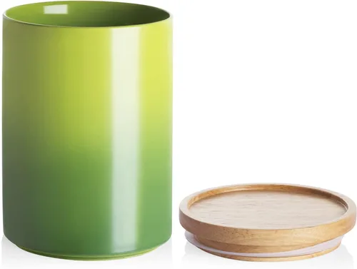 Vista 72 de Botes de Cocina Sweejar Tarro de Cerámica para Almacenamiento de Alimentos, Contenedores Apilables con Tapa de Madera de Sellado Hermético