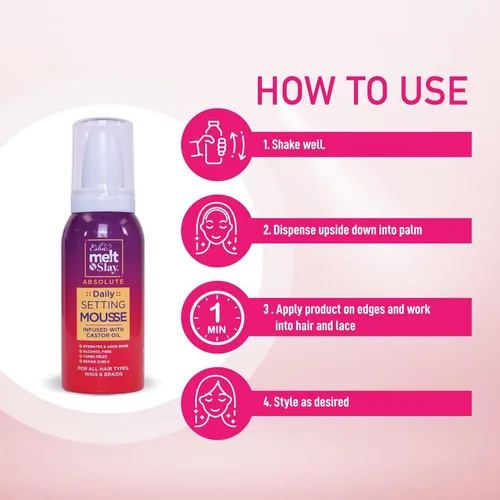 Vista 6 de Esha Melt N Slay - Mousse para el cabello (2.7 onzas líquidas)