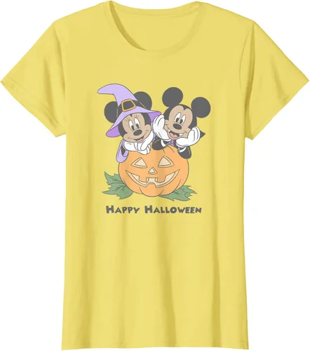 Vista 30 de Disney Mickey and Friends Halloween Pumpkin Mickey & Minnie Camiseta Blanco
