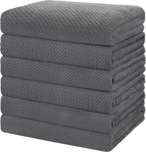 Vista 19 de HOMEXCEL Juego de Sábanas de Baño Toallas Paquete de 2 (35 x 70 Pulgadas), Toallas de Baño Ultra Suaves para Baño, Toallas Ligeras y de Secado Negro