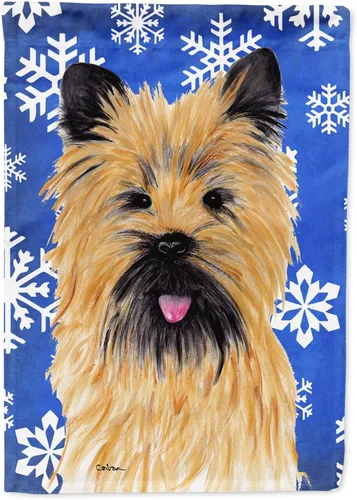 Vista 89 de Caroline's Treasures SC9374GF Bulldog English Snow flakes Holiday Garden Flag Buzón Bandera decorativa para patio exterior, patio, obras de arte