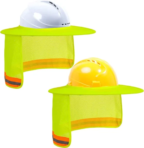 Vista 10 de TCCFCCT Parasol para sombrero duro, escudo de cuello de ala completa, 2 paquetes, casco duro no incluido