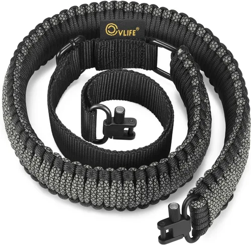 Vista 13 de CVLIFE Correa de Rifle 550 Paracord de 2 Puntos con Giratorio Tri-Lock para Caza y Exteriores Length of 39" to 50", Sturdy Nylon Webbing Strap