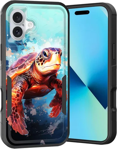 Vista 56 de Funda para iPhone Air, doble capa híbrida resistente resistente a prueba de golpes de policarbonato duro + funda protectora de silicona suave