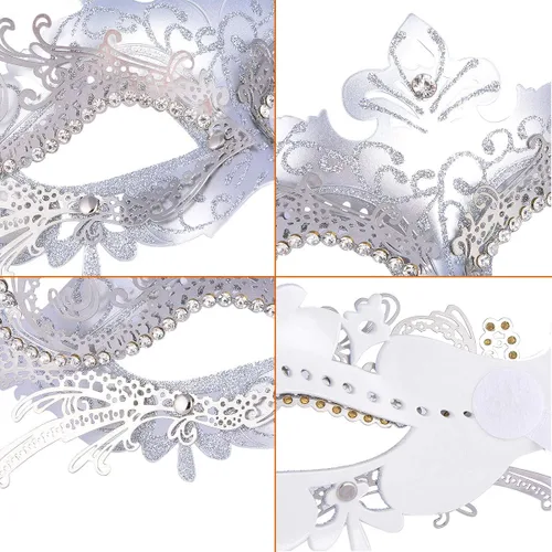 Vista 7 de Hoshin - Máscara para baile de máscaras, decoraciones de Mardi Gras, máscaras venecianas para mujer