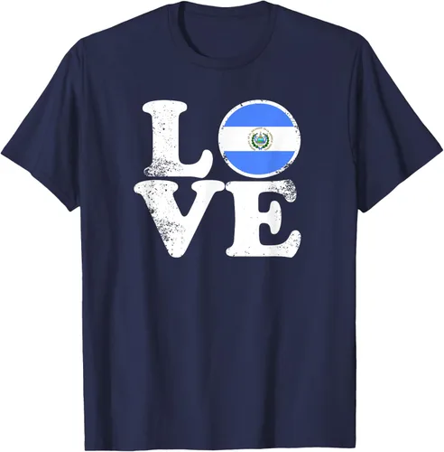 Vista 76 de Love El Salvador Flag tShirt Home Pride Distressed Tee T-Shirt