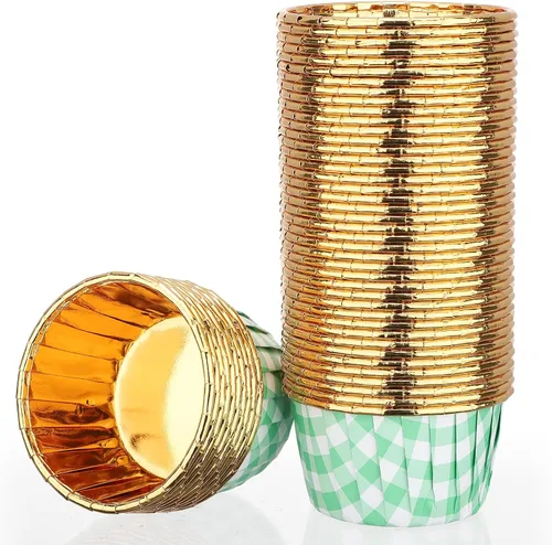 Vista 24 de EUSOAR Vasos para hornear, 50 forros para cupcakes de 3.5 onzas, forros para magdalenas de Navidad, envoltorios de cupcakes, papel para magdalenas
