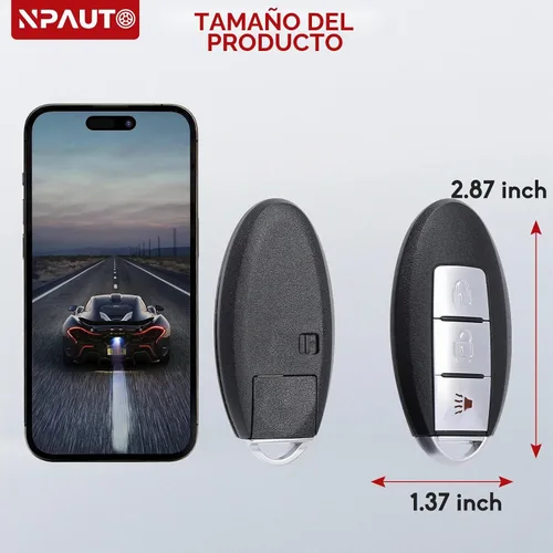 Vista 7 de NPAUTO Llavero de Repuesto Compatible con Nissan Rogue Pathfinder Versa 2007 2008 2009 2010 2011 2012, Control Remoto de Entrada sin Llave, Llaves