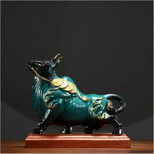 Vista 9 de Escultura de estatua china de feng shui, muebles creativos de la suerte, animales de Feng Shui, Niu Wang, fortuna, Dios de la riqueza, año de buey