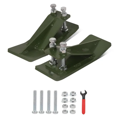 Vista 9 de Doppy 2 protectores de borde de cubo de tractor, domador de nieve de 3/8 pulgadas de grosor, tuercas de bloqueo hexagonales dobles y pernos Naranja