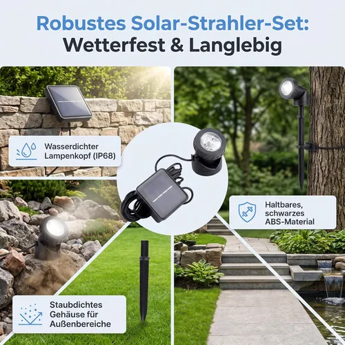 Vista 6 de BAFOVY - Foco solar subacuático, 6 luces LED con sensor oscuro automático para decoración de fuente de estanque de jardín y piscina