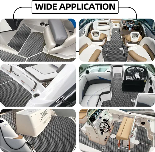 Vista 9 de FOCEAN Boat Flooring - EVA Foam Sea Boat Decking Small Diamond Marine Deck Mats for Bass Boats Pontoon Boats Jon Boats RV Yacht Kayak Floor