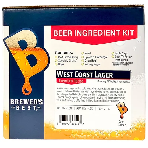 Vista 2 de Brewer's Best Kit de ingredientes para hacer cerveza West Coast Lager