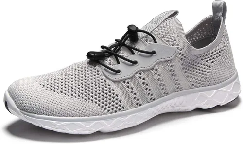 Vista 3 de SUOKENI - zapatos de secado rápido para playa o deportes acuáticos, sin cordones, para mujer, gris, 6