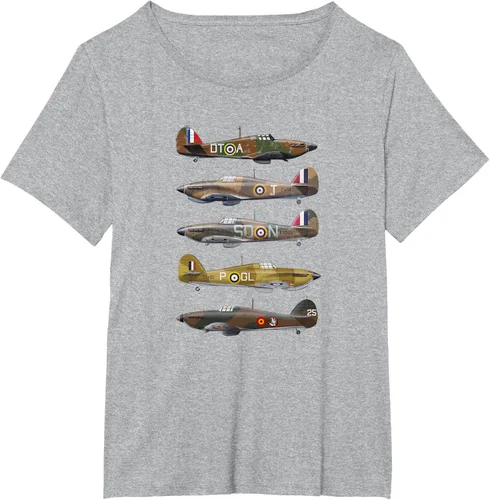 Vista 14 de Hawker Hurricane is a British WW2 camiseta de aviones de combate Negro