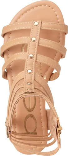 Vista 5 de bebe Sandalias para niñas pequeñas Sandalias de gladiador con tachuelas de cuero sintético con cremallera en el tobillo (niñaniña)