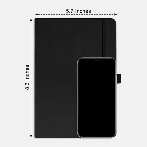 Vista 8 de RETTACY Cuaderno de diario punteado, paquete de 2, 160 páginas numeradas por paquete, tamaño mediano A5 (5.7 x 8.3 pulgadas), papel grueso de 120
