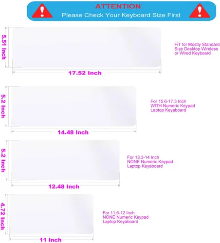 Vista 2 de Funda universal para teclado de 10.5 x 4.32 pulgadas, diseño para portátil de 10 a 11.6 pulgadas (sin teclado numérico), protector de teclado