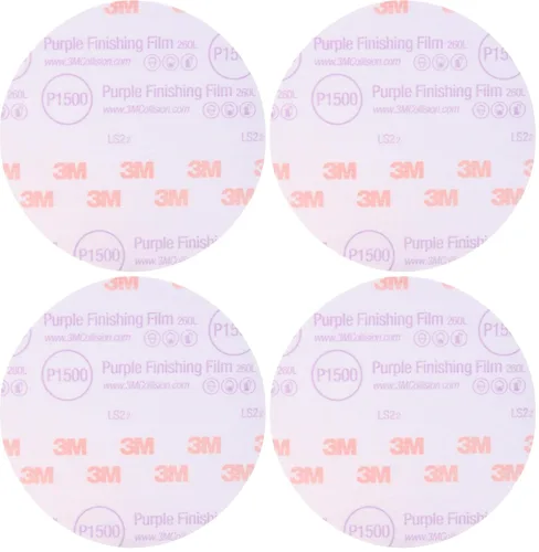 Vista 15 de Disco de película para acabado púrpura antipolvo, modelo P1 3769 de 6 pulgadas, de 3M, P600, 3