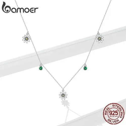 Vista 4 de Collar ajustable Little Daisy para mujer plata de ley 925 circonita cúbica joyería de marca de lujo collar de nuevo modo SCN415