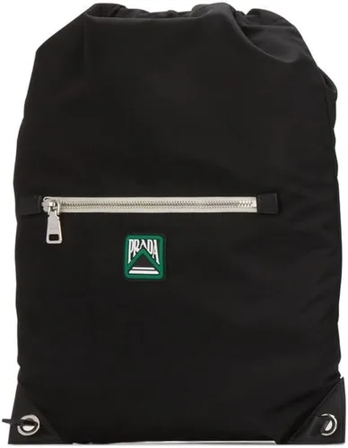 Vista 5 de Prada Mochila unisex con cordón de nylon Tessuto negro 2VZ030, Negro -, Mochilas Sling