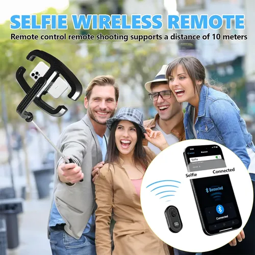 Vista 8 de Luz plegable para selfie con soporte, soporte extensible de 54 pulgadas para teléfono con luces LED regulables y control remoto, trípode de luz