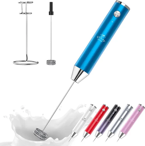 Vista 95 de Zulay Milk Boss Espumador de leche potente manual, hace espuma para latte, batidor para mezclar bebidas, café, miniespumador para capuchino, frappé