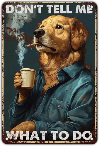 Vista 29 de KIYOYO Basset Hound Dog - Cartel de metal vintage de hound con texto en inglés "Before Coffee After Coffee" (Antes del café después del café)