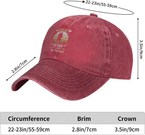 Vista 5 de Dad Themam The Myth The Legend Baseball Cap for Men Women Hats Adjustable Vintage Washed Cotton Dad Hat