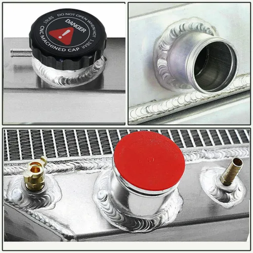 Vista 6 de Radiador de aluminio de 3 filas+ventilador de cubierta+relé compatible con Ford Bronco F100 F150 F250 F350 F500 V8